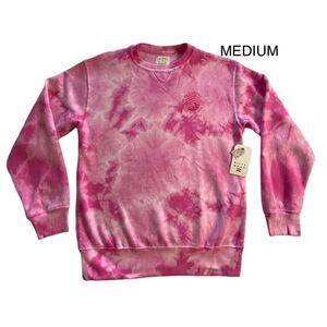 BILLABONG JUNIOR MEDIUM, “Let The Sunshine In” Long Sleeve Pink Tie Dye Sweatshi